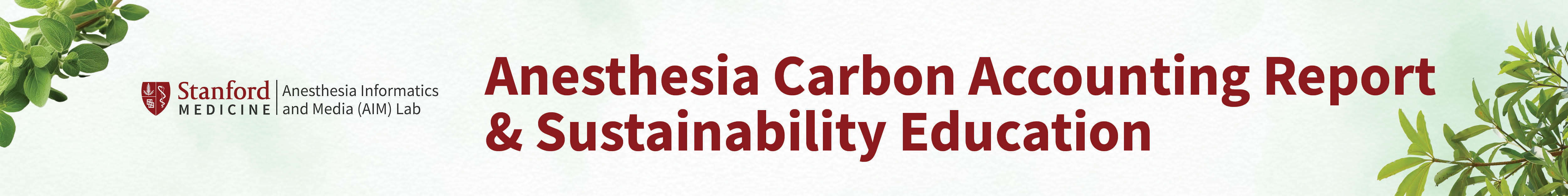 Anesthesia Carbon Accounting Report & Sustainability Education Banner